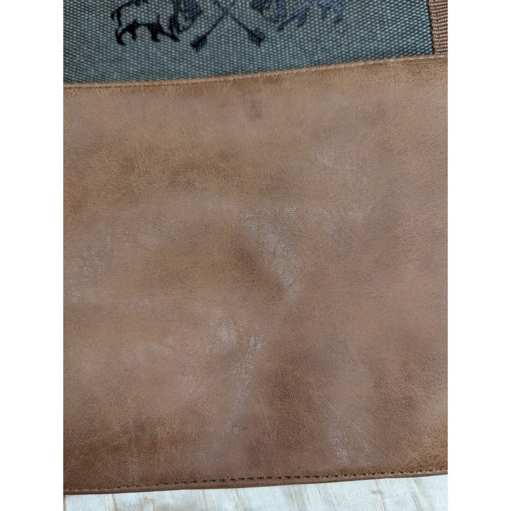 BUFFALO DAVID BITTON DUFFLE BAG, Large, Green With Leather Bottom and handles. - Picture 9 of 13